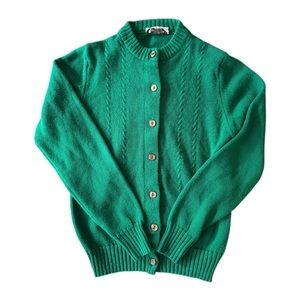 Vintage Green Women's Cardigan Sweater